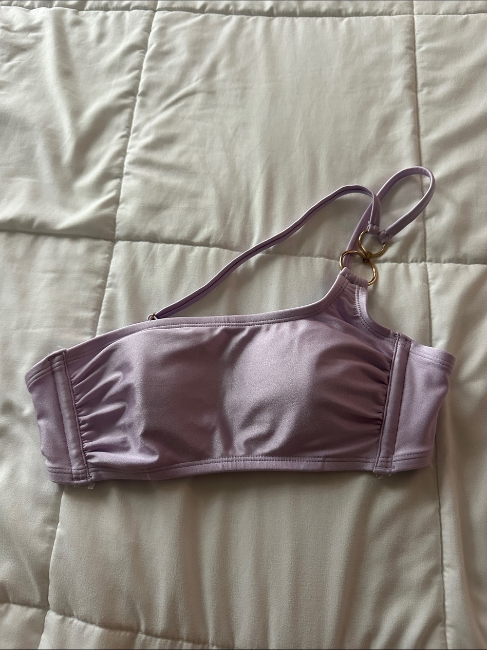 wild fable Lavender One-Shoulder Bandeau with Gold Rings